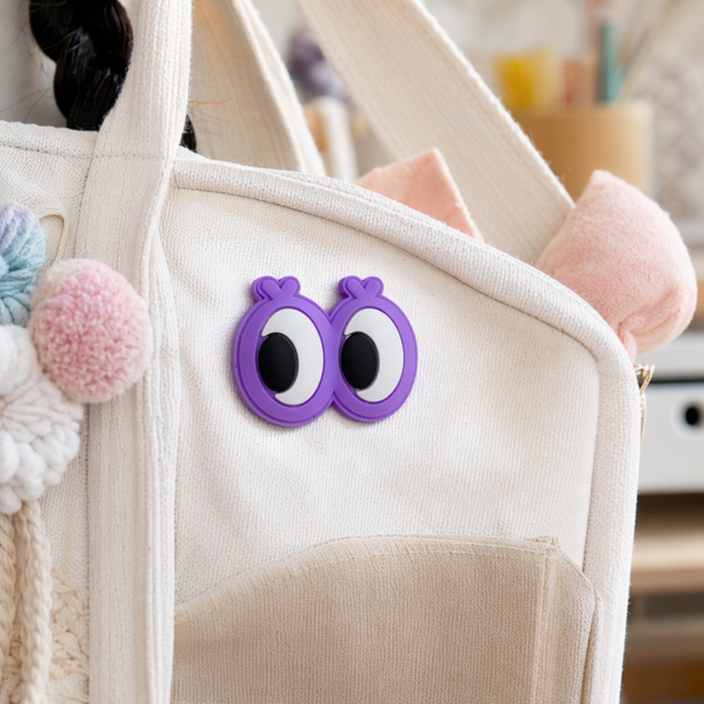 Purple cartoon eye stickers, creative and fun decorative stickers details Picture