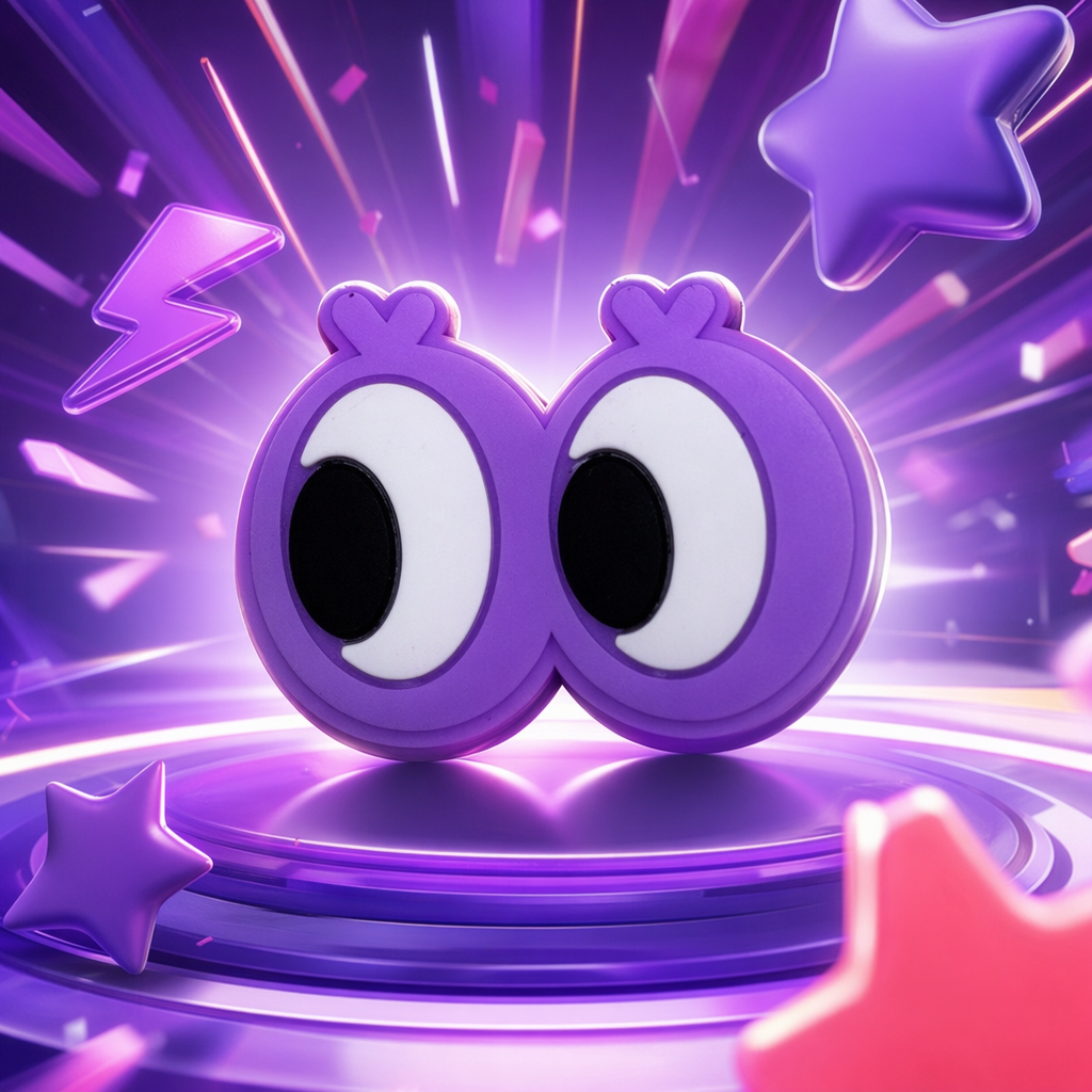 Purple cartoon eye stickers, creative and fun decorative stickers Specification image
