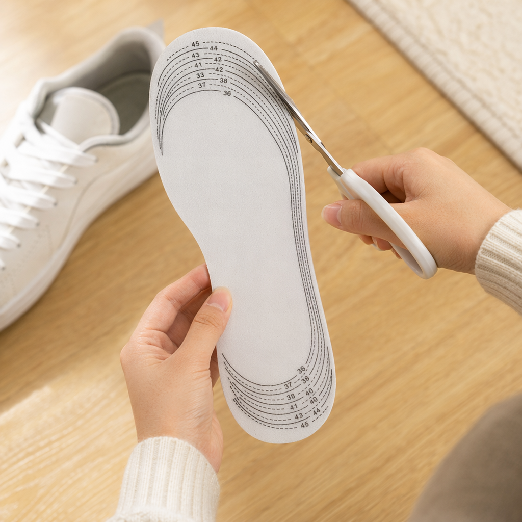 The thickened white plush warm insoles are anti-slip and sweat-absorbent, suitable for all seasons details Picture