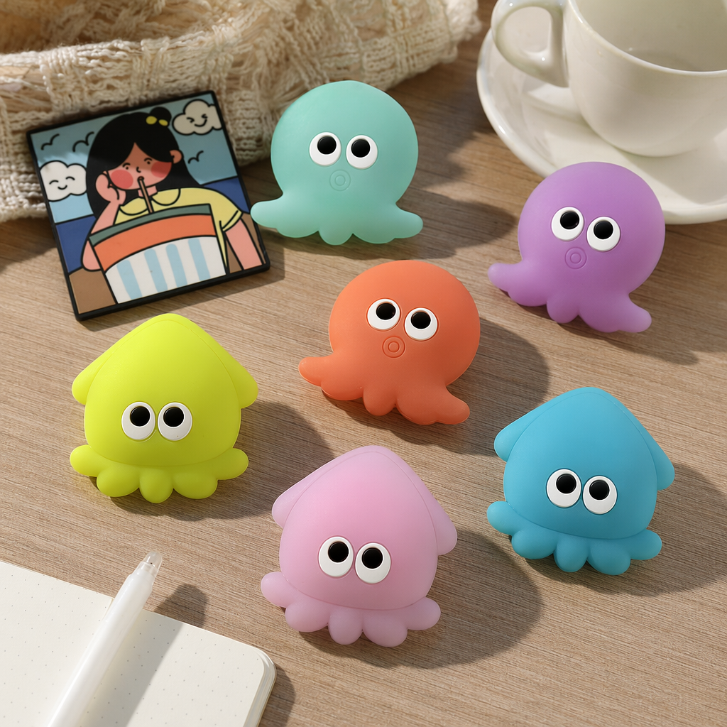 Colorful octopus-shaped creative stickers are cute and fun, suitable for decorating handbooks and notebooks details Picture