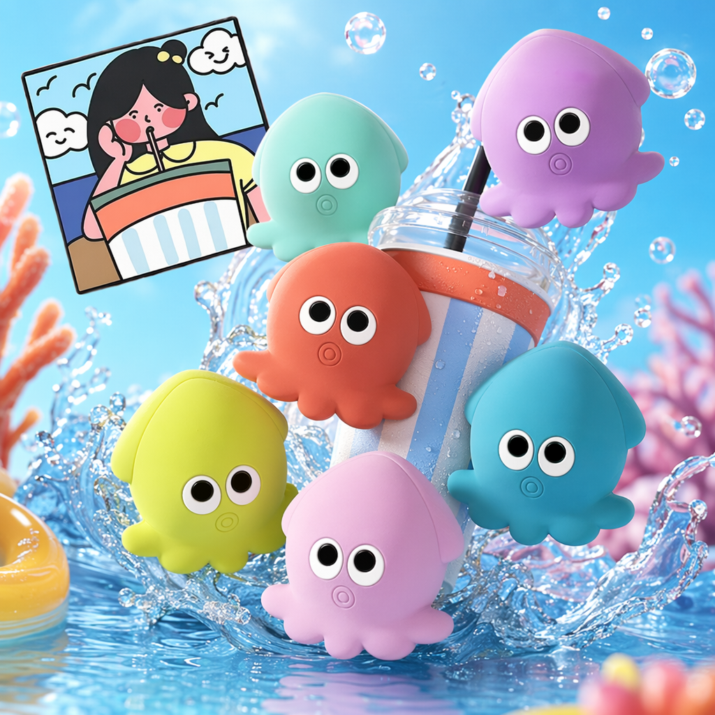 Colorful octopus-shaped creative stickers are cute and fun, suitable for decorating handbooks and notebooks Specification image