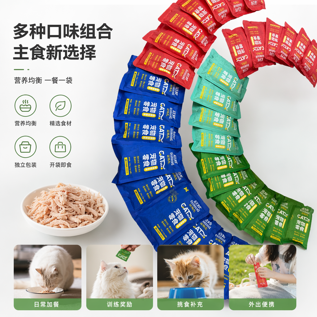 彩色宠物零食专用包装袋 食品级防水防潮密封可定制