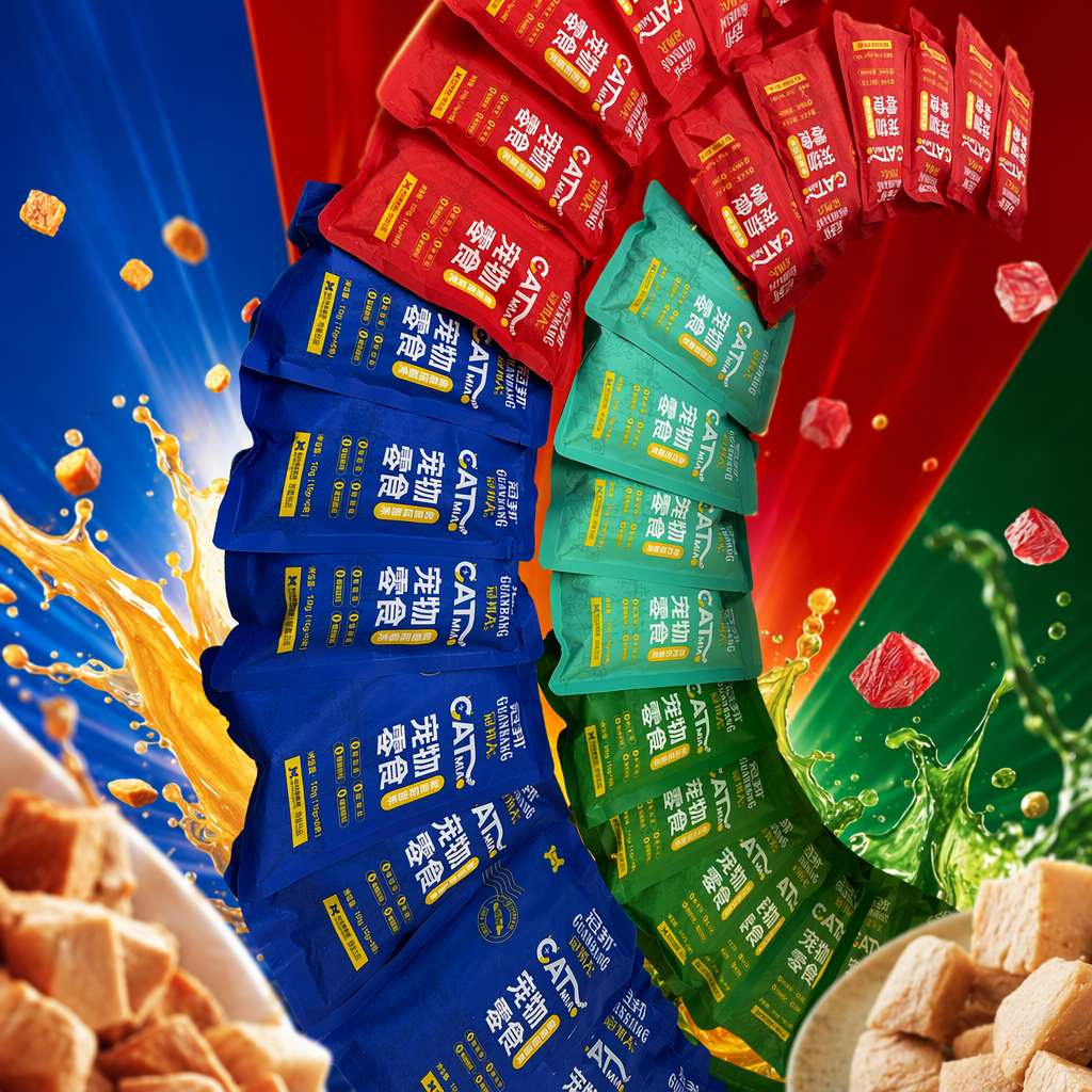 Customized food-grade waterproof and moisture-proof sealing packaging bags for colored pet snacks are available Specification image