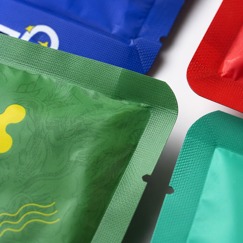 Customized food-grade waterproof and moisture-proof sealing packaging bags for colored pet snacks are available Application Scenario