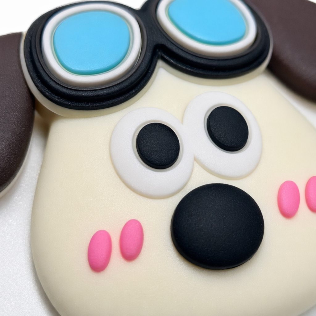 Beige base cartoon dog head sticker personalized decoration notebook notebook accessory Application Scenario
