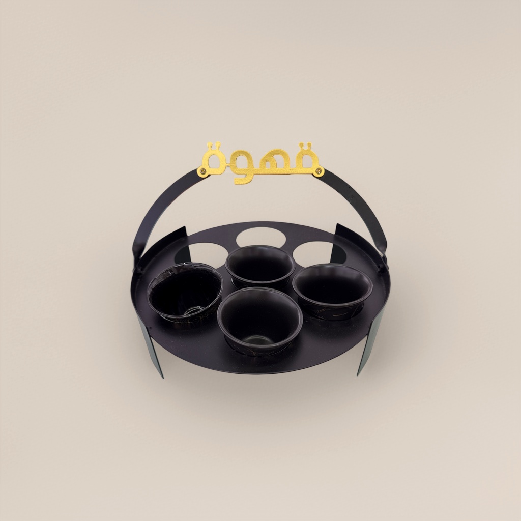 Black metal tray 6-cup tea set rack, simple and modern home storage rack Application Scenario