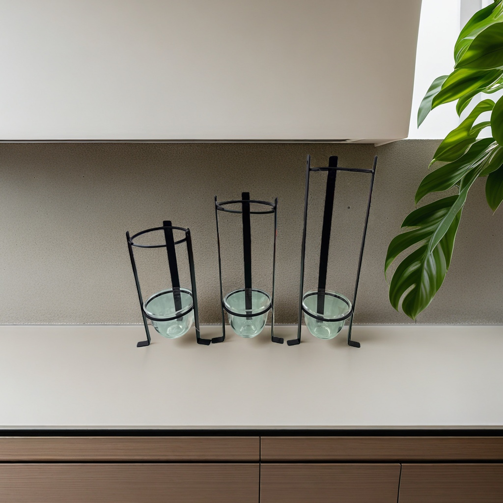 Middle Eastern Arabian black metal cup holder, Nordic style desktop storage cup holder, simple and modern details Picture