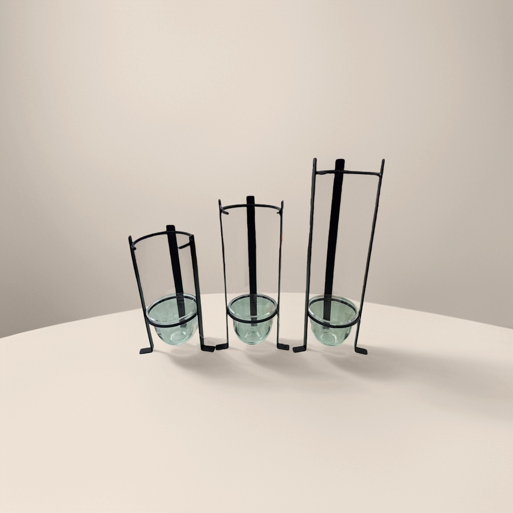 Middle Eastern Arabian black metal cup holder, Nordic style desktop storage cup holder, simple and modern Specification image