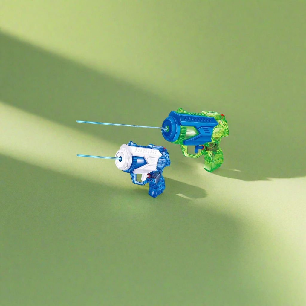 Blue, green, blue and white transparent water guns are children's summer water play toys details Picture