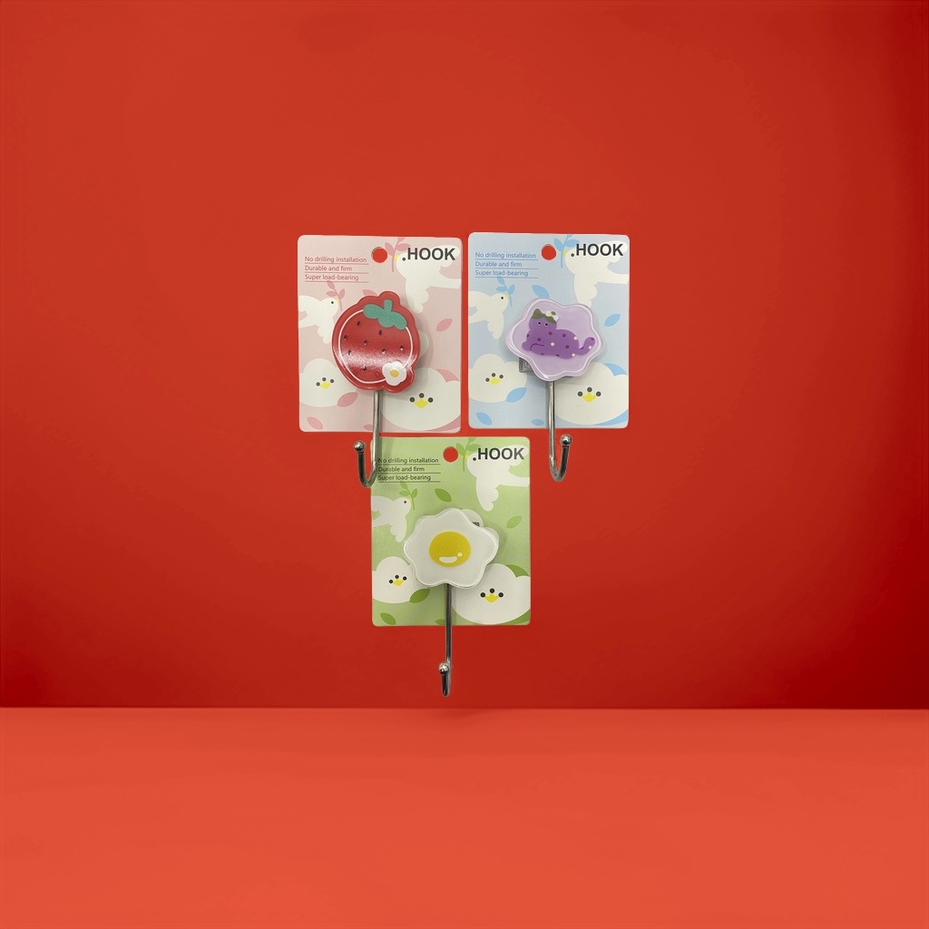 Fruit-shaped creative hooks are wall-mounted for kitchens, bathrooms and toilets without the need for drilling Application Scenario