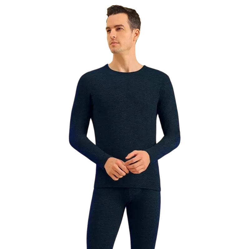 Темно-синий мужской топ с длинными рукавами с брюками для согревания Item Picture