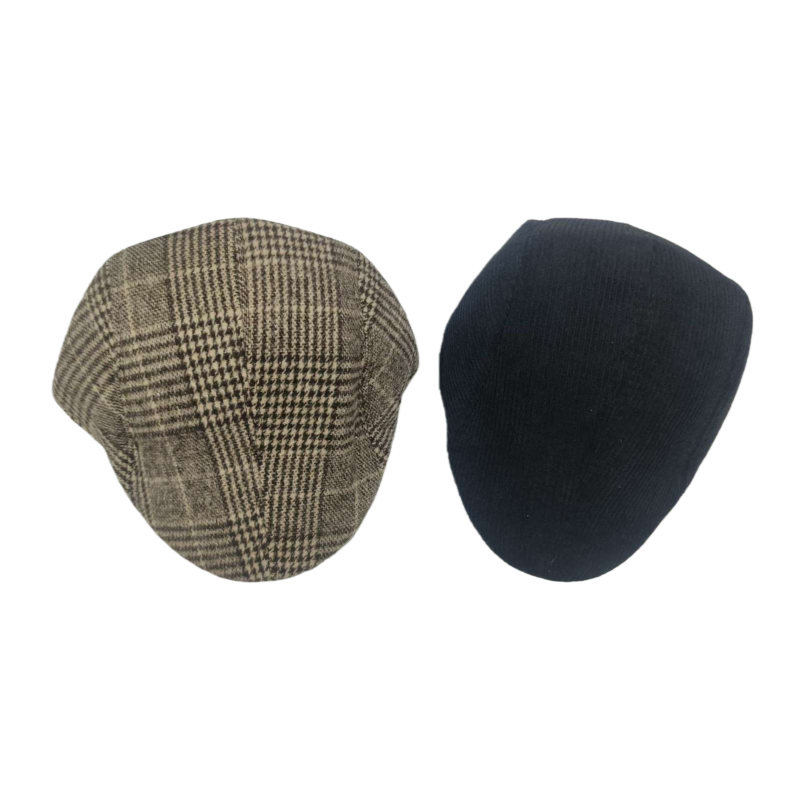 Black knitted cap with checkered pattern, unisex warm woolen cap Item Picture