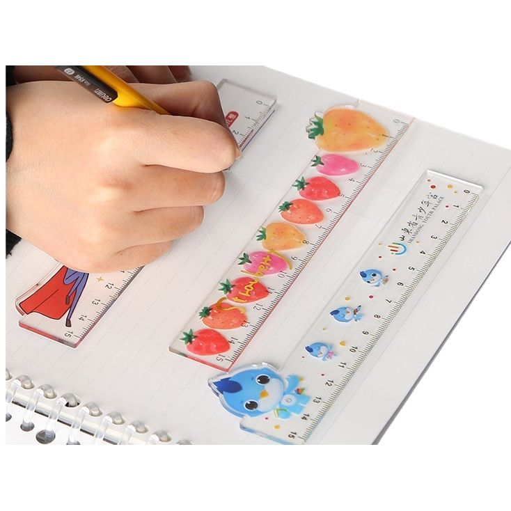 彩色草莓卡通小鸟尺子 手握铅笔写字场景学生文具 Item Picture