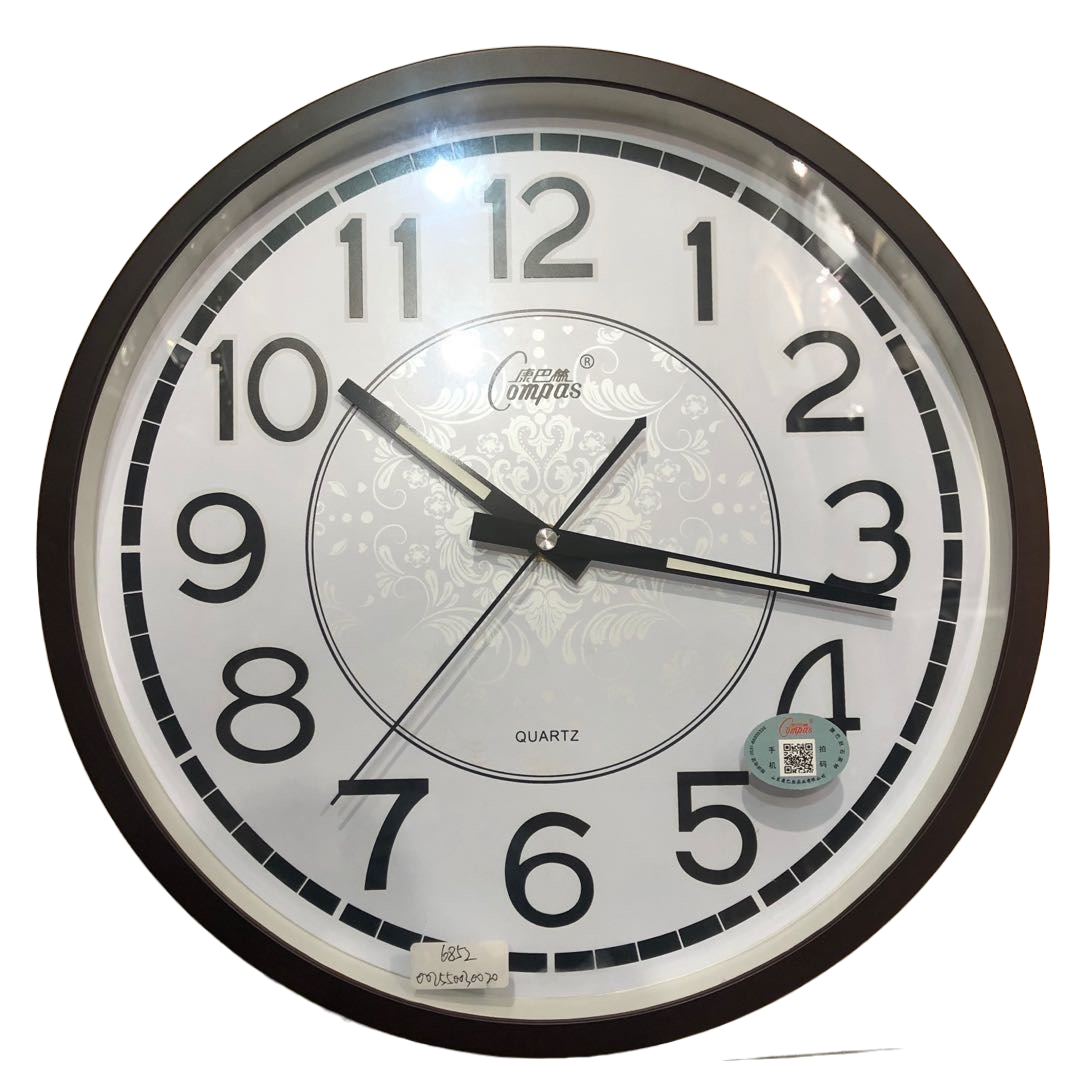 Black-framed wall clock, simple and modern wall-mounted silent quartz clock for living room and bedroom Item Picture