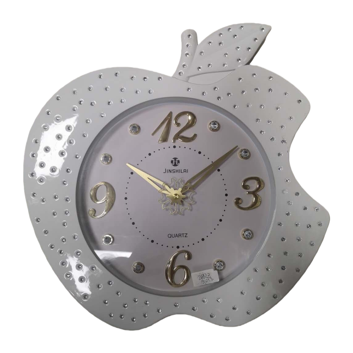 A simple, fashionable and creative white apple-shaped wall clock for the living room and bedroom Item Picture