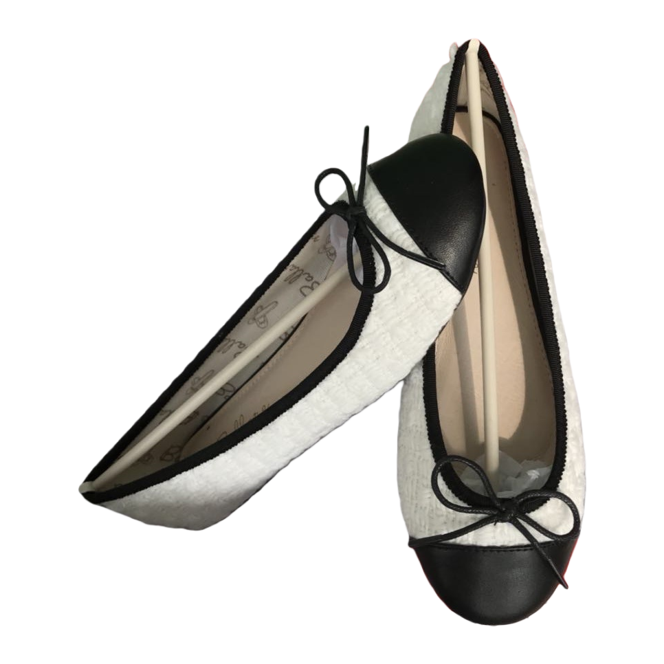Black and white striped bow flat shoes for women, casual, comfortable and versatile single shoes Item Picture