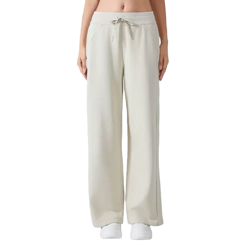 Off-white high-elasticity sports pants, unisex casual fitness pants Item Picture