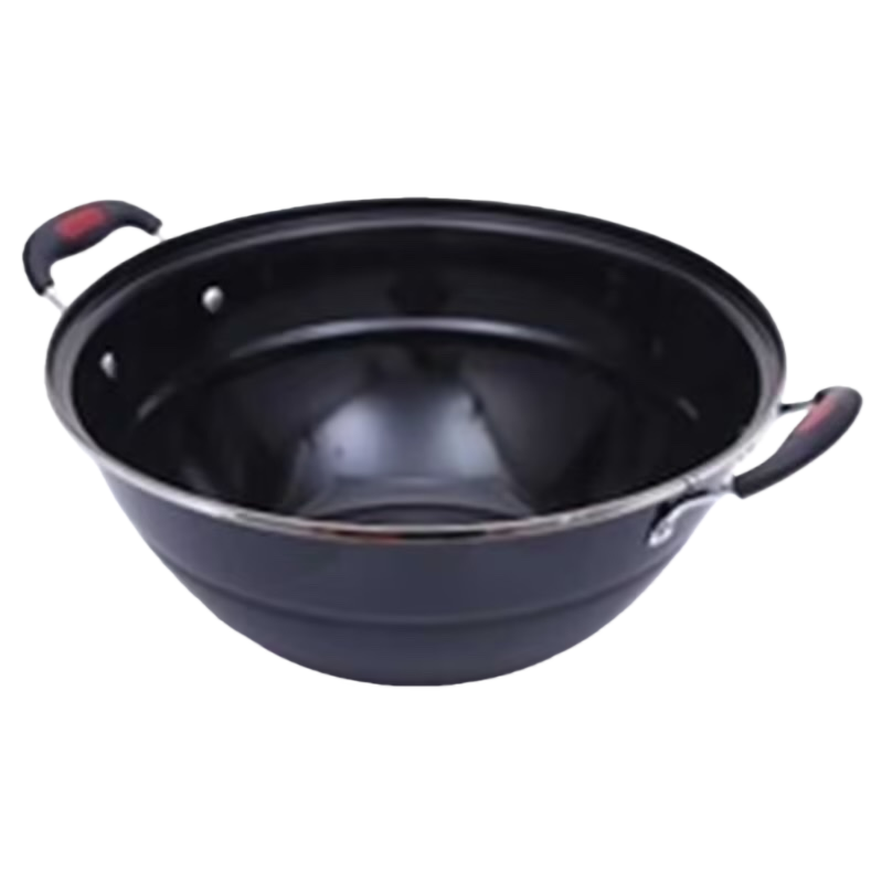 Black non-stick wok, household iron wok without coating, healthy frying, stir-frying and stewing pot Item Picture