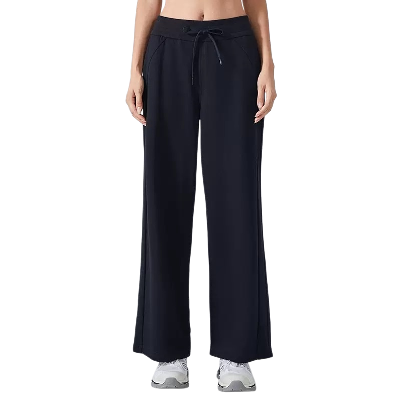Black wide-leg sportswear pants with a high waist and drape, casual and slimming, versatile for women Item Picture