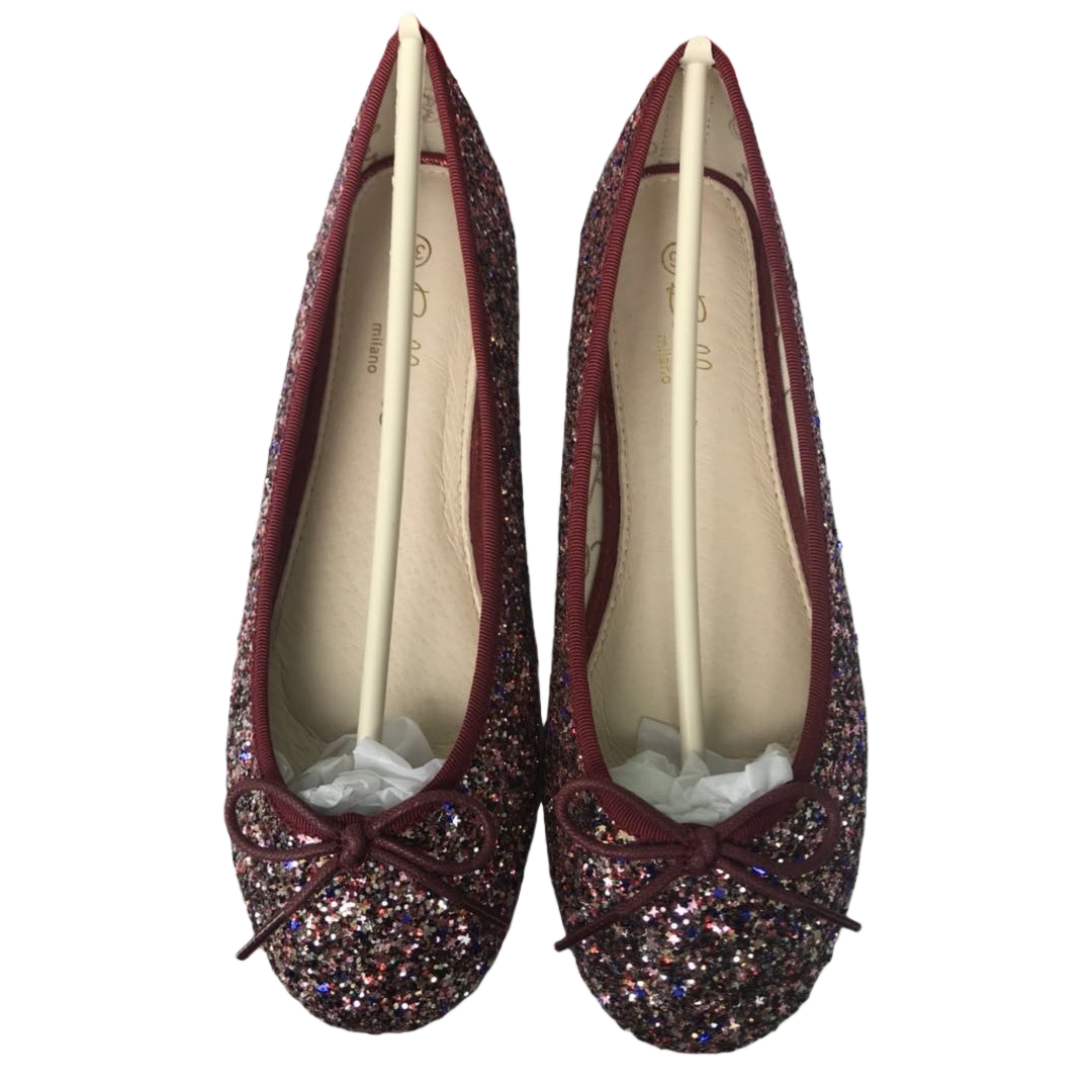 Red sequined ballet flats for women, soft soles, anti-slip, comfortable and versatile Item Picture