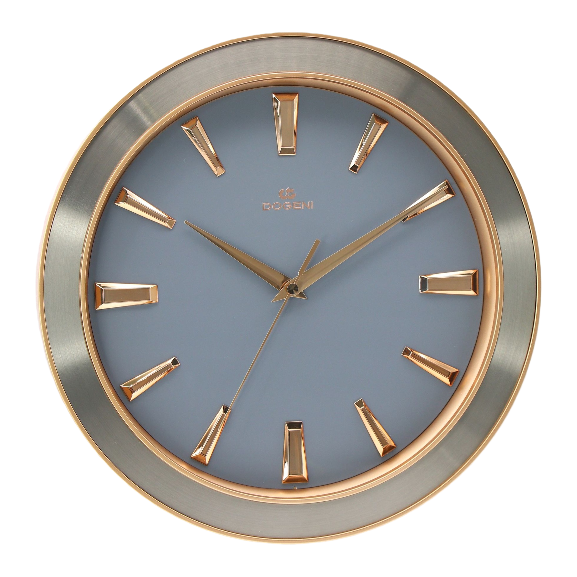 The grey dial with golden hour markers wall clock is simple and fashionable for decoration in the living room and bedroom Item Picture