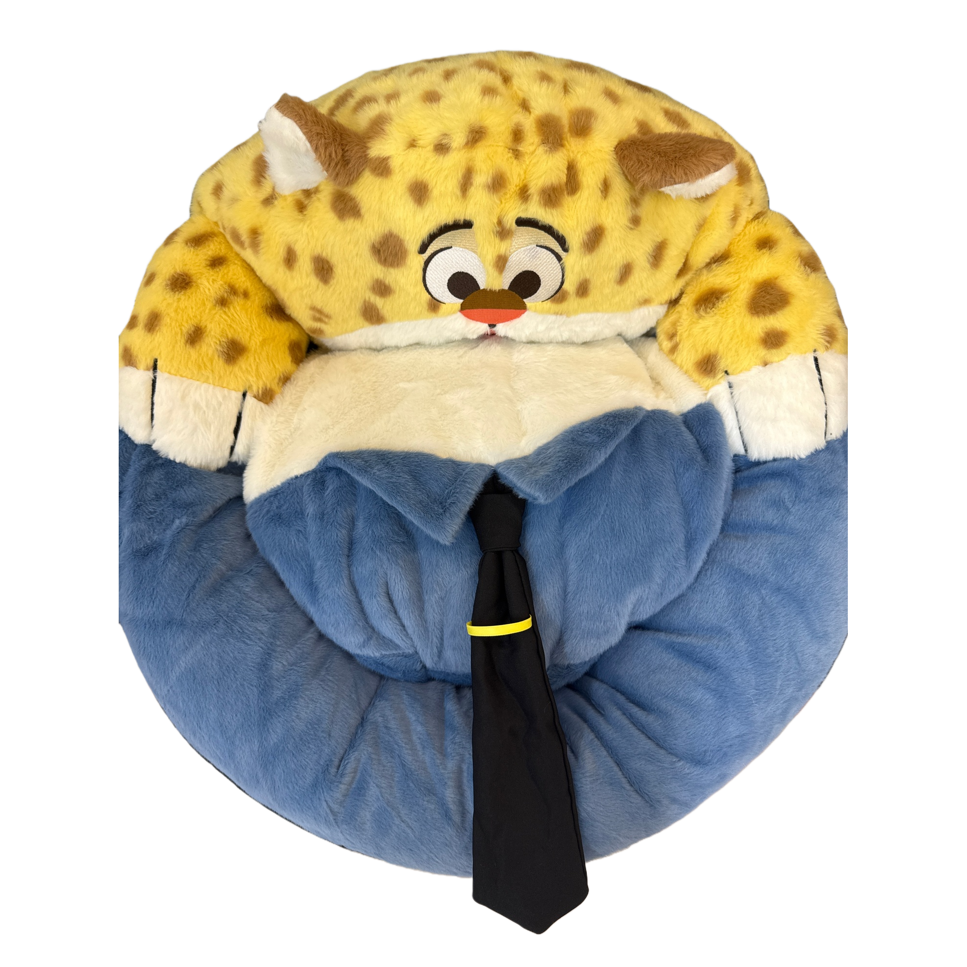 A cute yellow leopard-print plush toy pillow for home decoration Item Picture