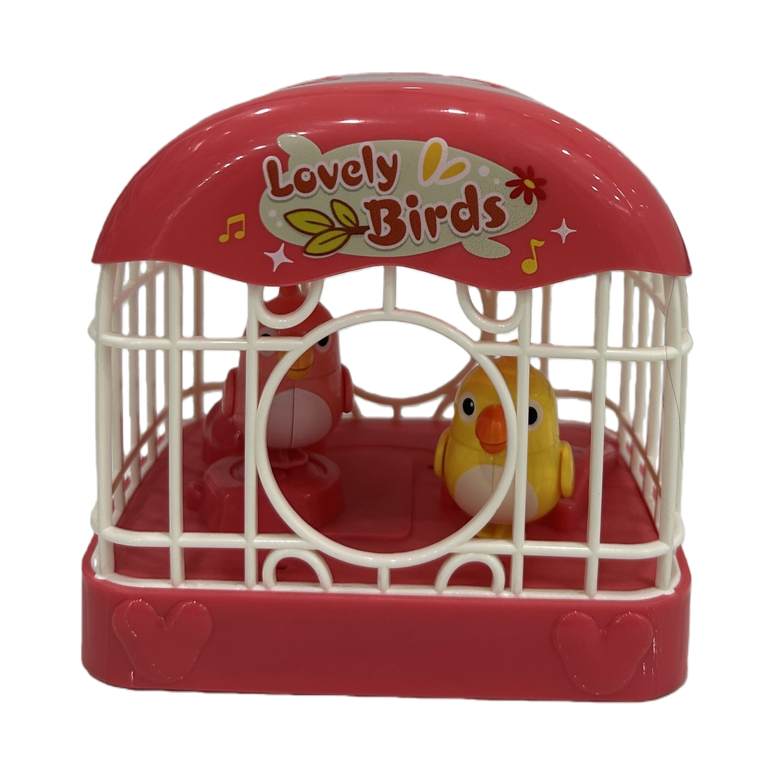 Pink birdcage toy bird set, children's educational pet simulation decoration Item Picture