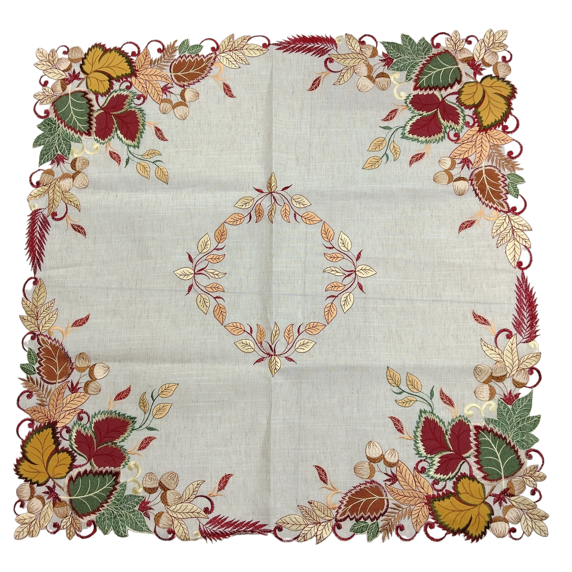 Autumn leaf-patterned cotton and linen tablecloth, Nordic-style living room dining table decoration fabric Item Picture