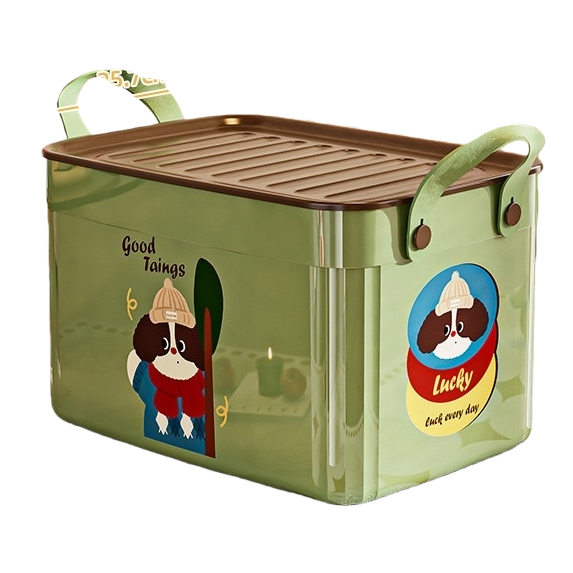 Green rectangular covered storage box for home organization and storage, large-capacity dust-proof storage box Item Picture