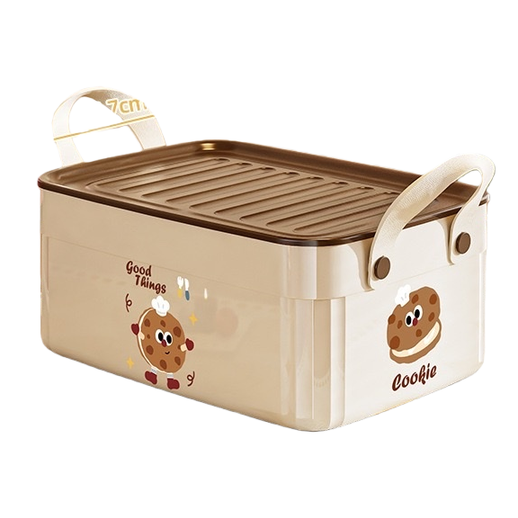 Cream-colored rectangular covered storage box for home organization and storage, simple Nordic style Item Picture