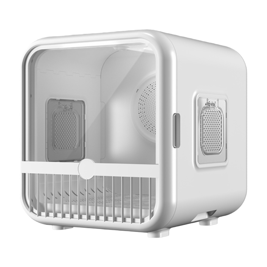 A portable breathable and foldable cat and dog transport box for white pets Item Picture