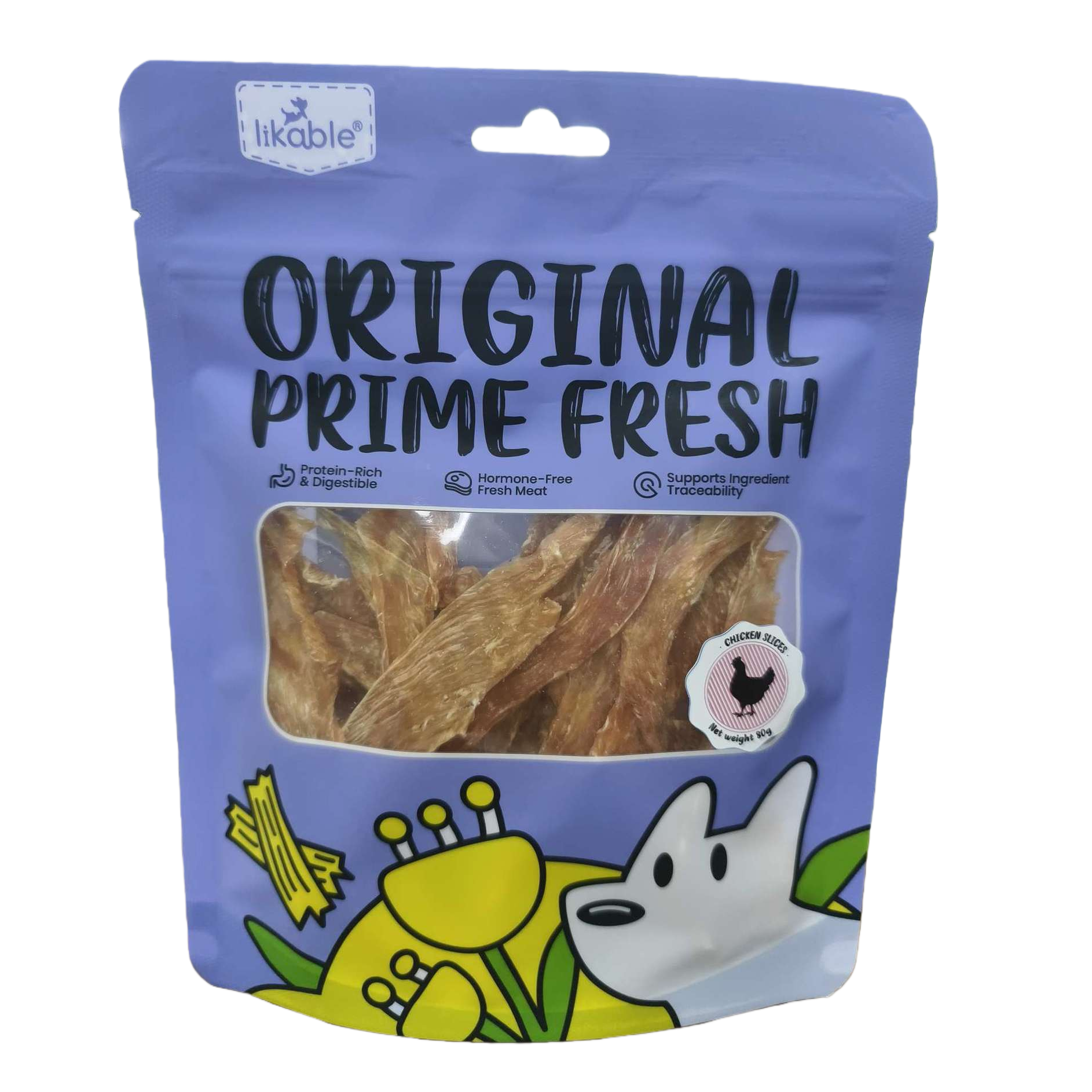 薄切鸡肉片宠物零食鸡肉干磨牙洁齿狗狗猫猫通用白底实物图