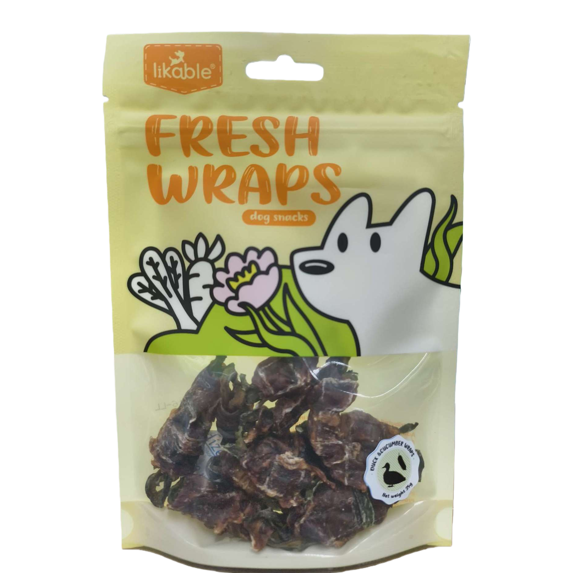 Duck meat wrapped around cucumber, dog snacks, pet teeth grinding and cleaning, meat jerky chewing sticks Item Picture