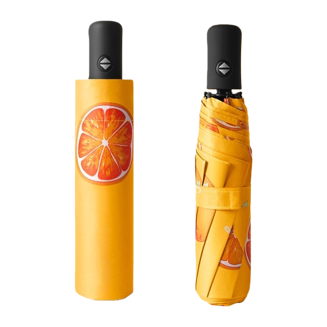 Yellow orange patterned umbrella, 32cm steel frame, thickened canopy, waterproof and portable Item Picture