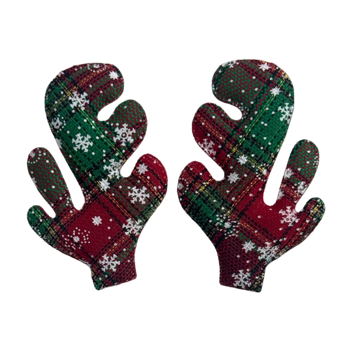 Red and green checkered snowflake antler decoration Item Picture
