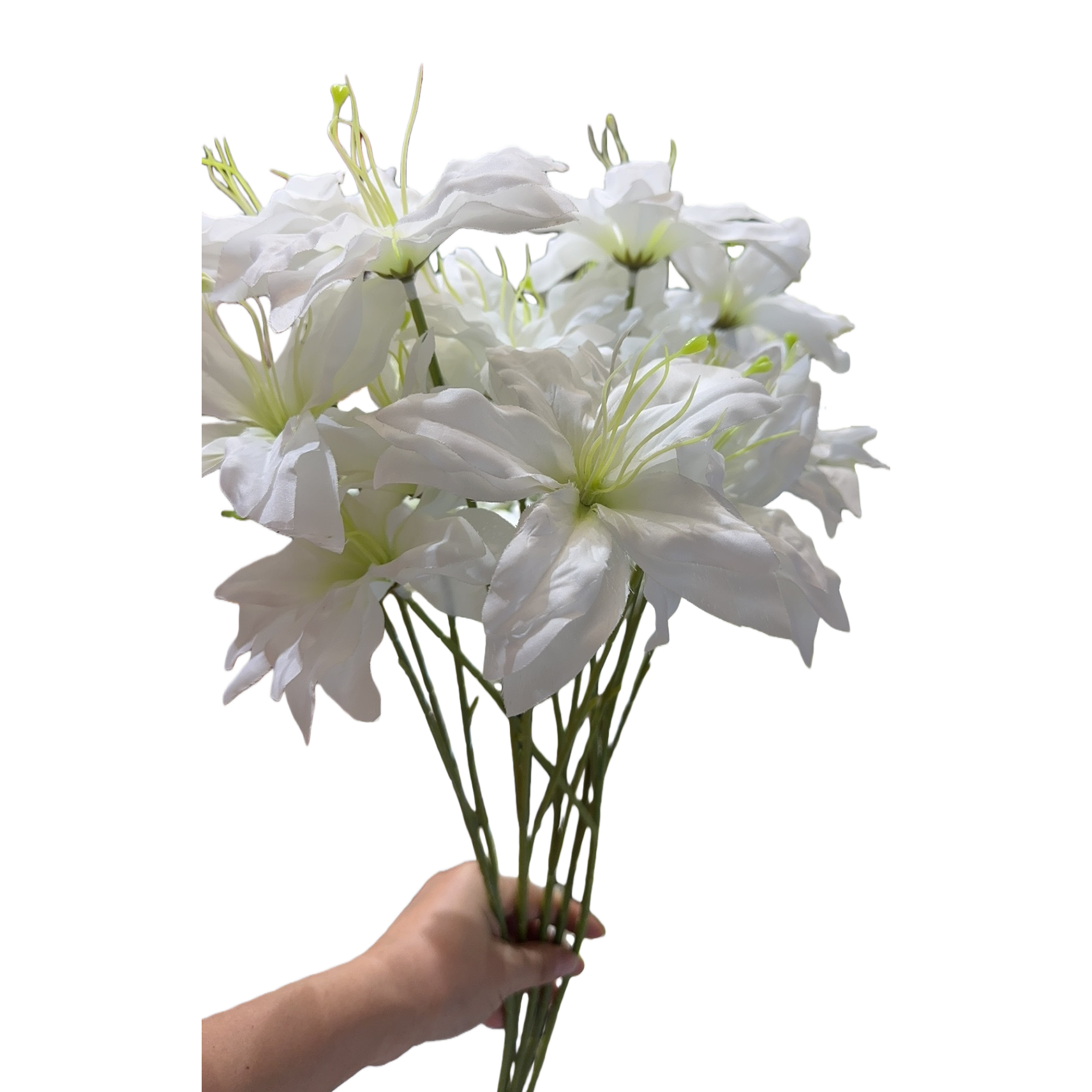 White artificial flower bouquets are decorative floral arrangements for living rooms and bedrooms, requiring no maintenance and remaining fresh for a long time Item Picture