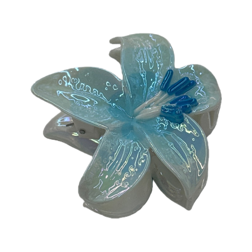 أزهار بيضاء وأزهار على شكل دبوس شعر جميل Item Picture