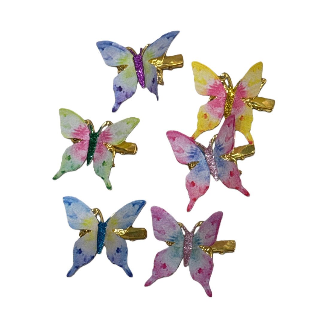 Colorful butterfly hair clips, cute headwear for girls, sweet forest-style grab clips, fashionable and versatile accessories Item Picture