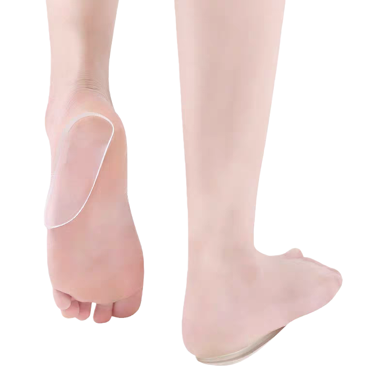The transparent heel pad is comfortable, stress-relieving and anti-friction. The heel patch is made of silicone material Item Picture
