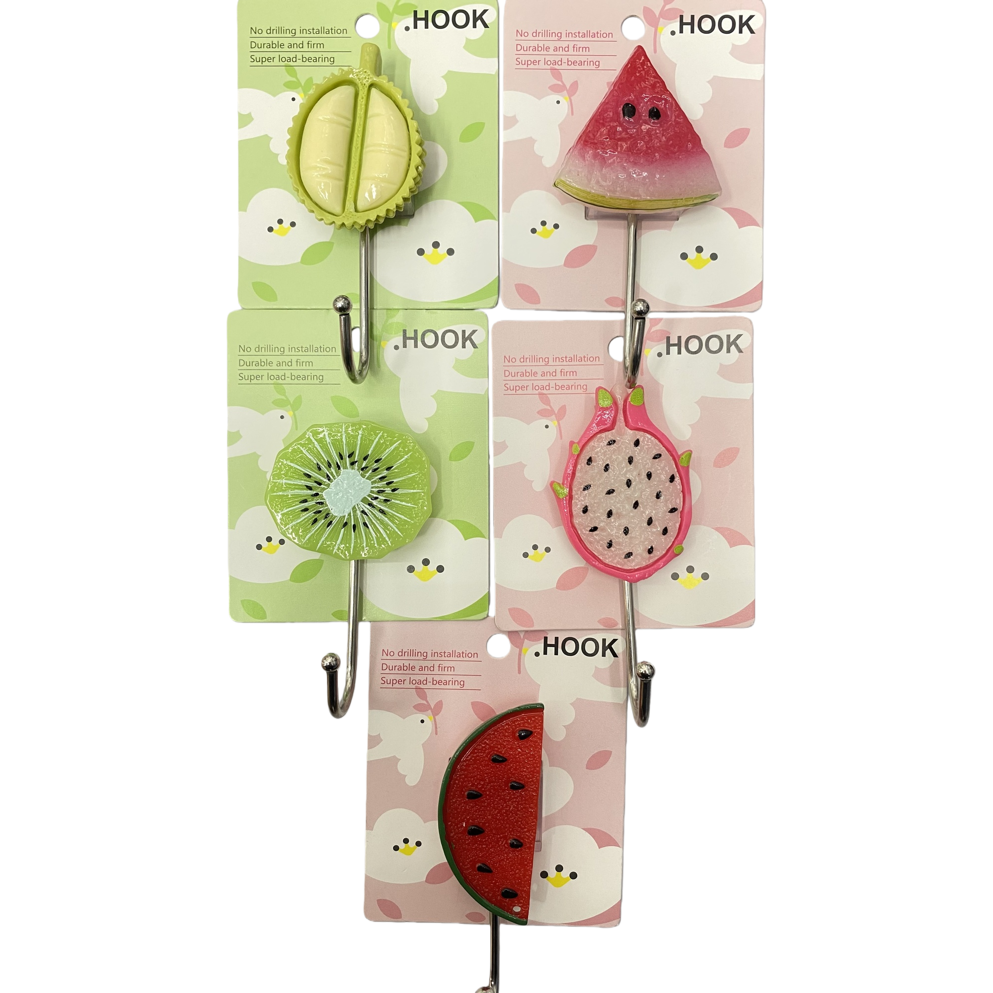 Fruit-shaped creative hooks are wall-mounted for kitchens, bathrooms and toilets without the need for drilling Item Picture