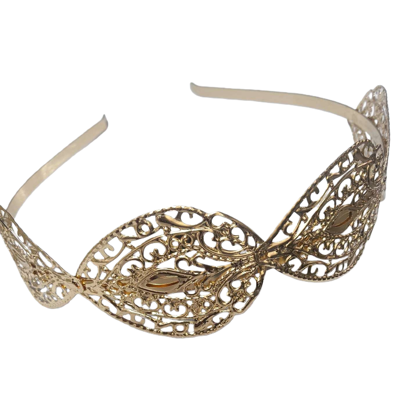 The golden hollowed-out decorative headband is a fashionable and versatile hair accessory that is a must-have for women's daily outfits Item Picture