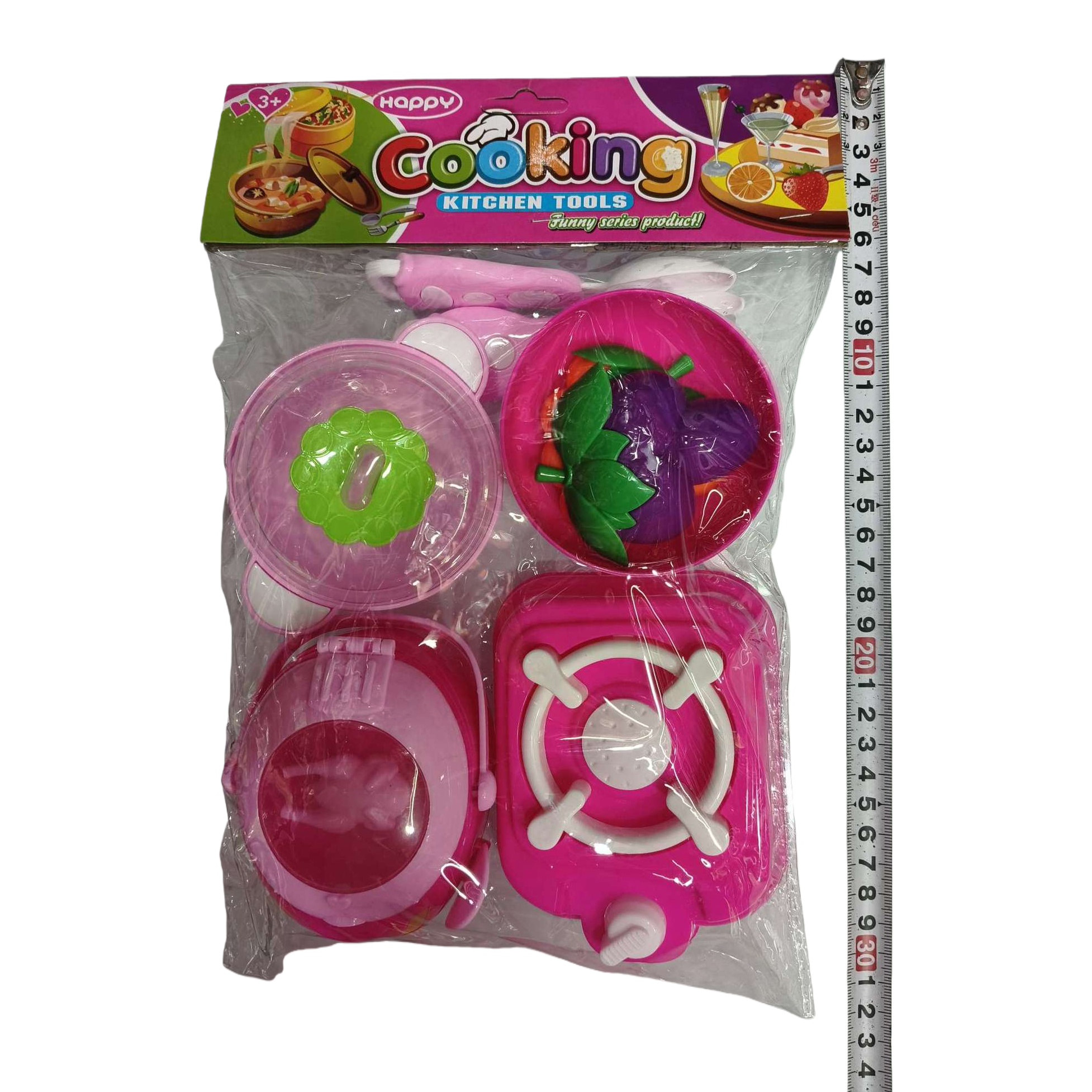 粉色儿童厨房玩具套装 过家家仿真厨具益智早教玩具白底实物图