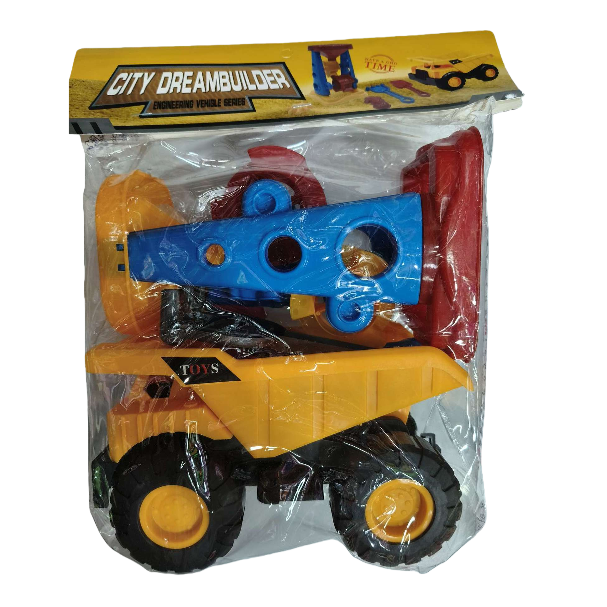 Yellow engineering vehicle toy set: excavator, bulldozer, crane combination for boys' educational early education Item Picture