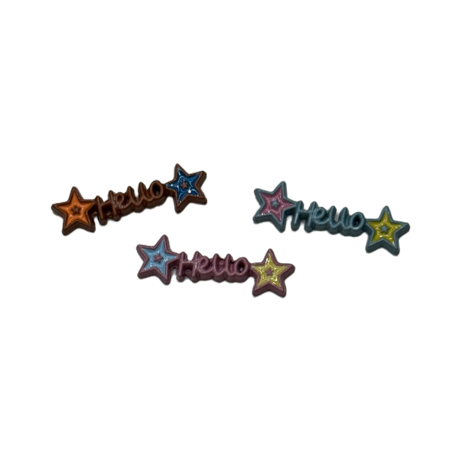 Colorful star Hello word decorative piece, metallic texture creative home decoration Item Picture