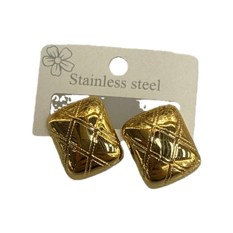 A pair of simple, fashionable and versatile golden stud earrings for women Item Picture