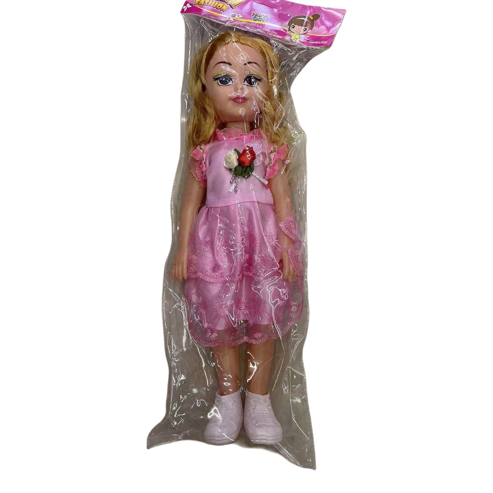 The new pink doll-style dress for women's summer is A sweet A-line dress that is fashionable and versatile Item Picture