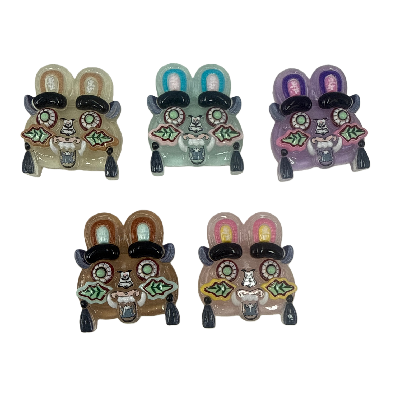 Colorful rabbit mask decorative items, children's party decoration, home creative desktop display Item Picture