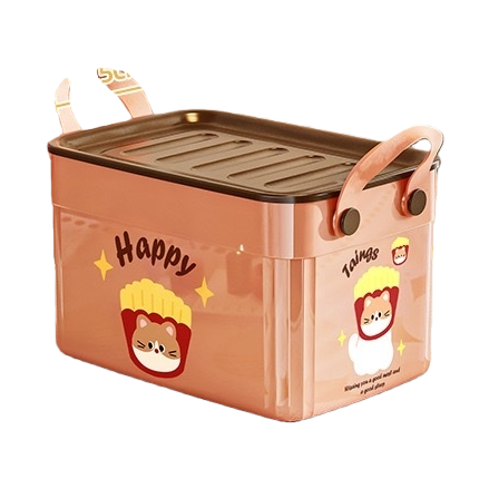 Pink rectangular covered storage box for home organization and storage, simple Nordic style Item Picture
