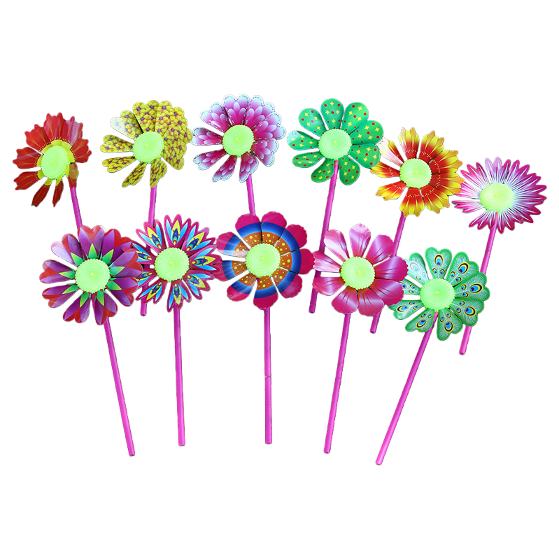 Colorful flower windmill children's educational toy outdoor rotating decoration Item Picture