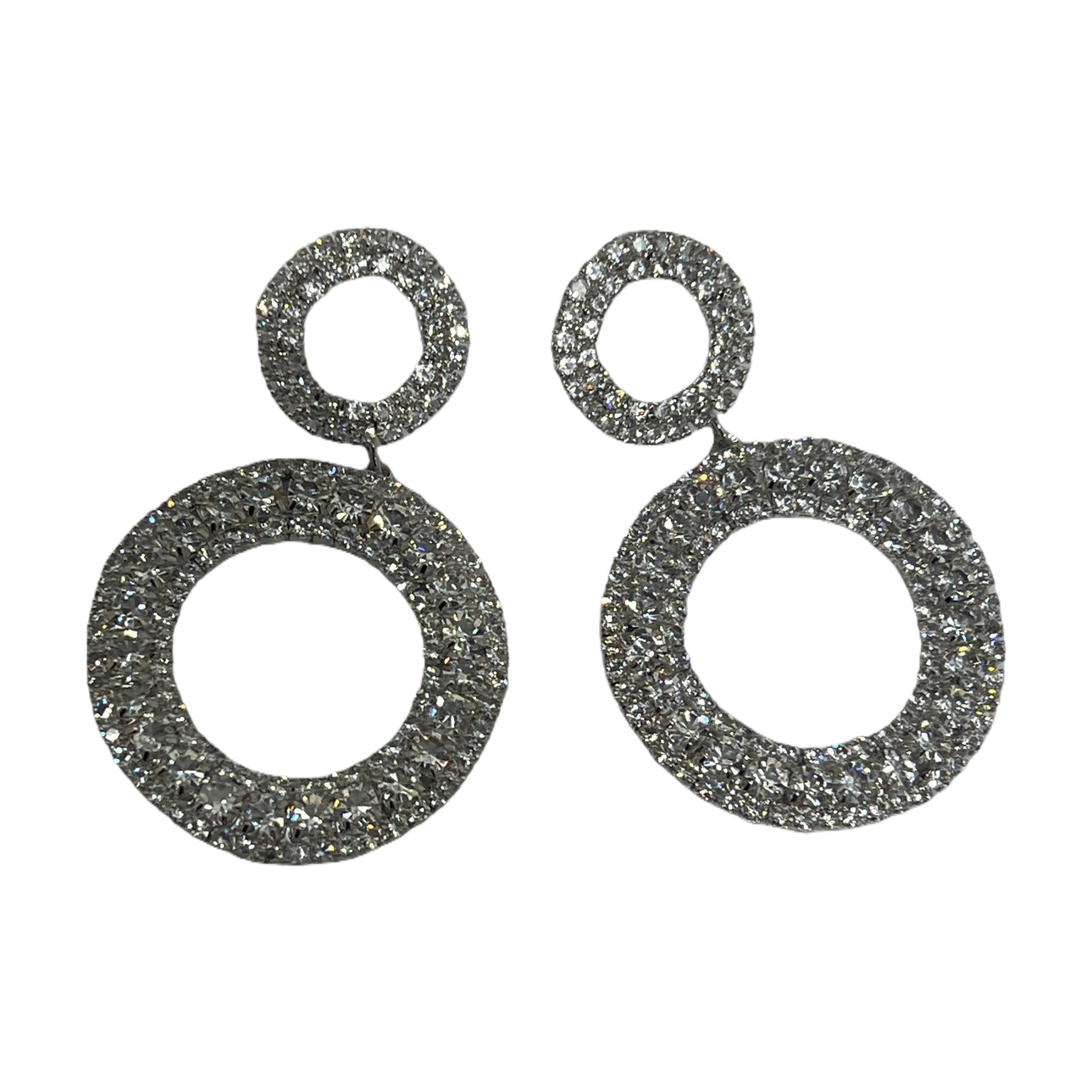 Silver crystal ring earrings, fashionable, simple and versatile women's earrings and accessories, vintage earrings and accessories Item Picture